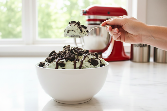 Mint Cookie Dough with Hand Scooping